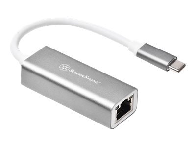 SilverStone SST-EP13C - Gigabit Ethernet Netzwerk-Adapter von USB 3.1 Typ C - grau - Silber-weißer A