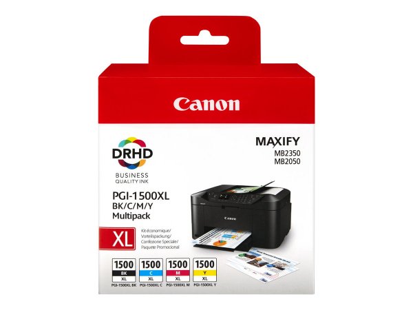 Canon Cartucce d'inchiostro a resa elevata Multipack BK/C/M/Y PGI-1500XL - Confezione multipla