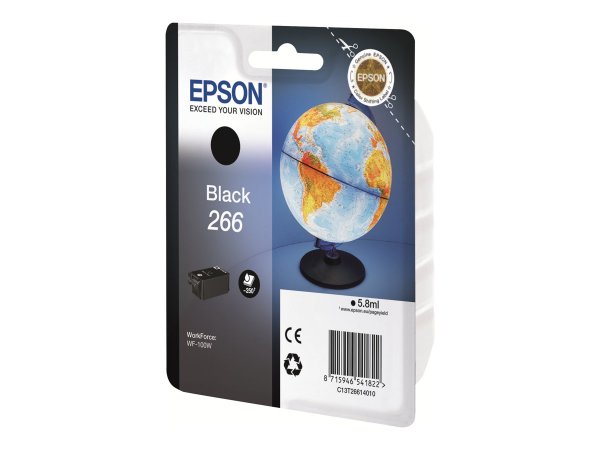 Epson Globe Singlepack Black 266 ink cartridge - Inchiostro a base di pigmento - 5,8 ml - 250 pagine