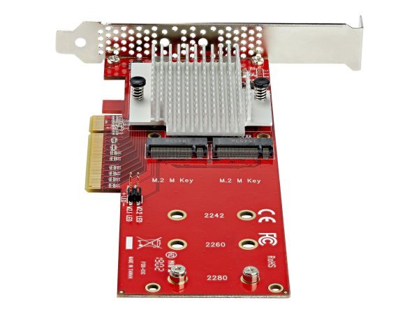 StarTech.com Dual M.2 PCIe SSD Adapter Card, x8 / x16 Dual NVMe or AHCI M.2 SSD to PCI Express 3.0,