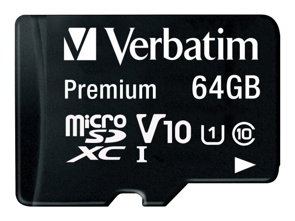 Verbatim Premium - 64 GB - MicroSDXC - Classe 10 - 70 MB/s - Nero