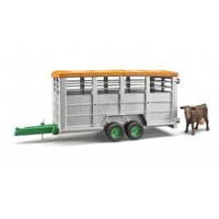 Bruder Livestock trailer with 1 cow - Verde - Grigio - Plastica - Carrello - 1:16 - 3 anno/i - Preas