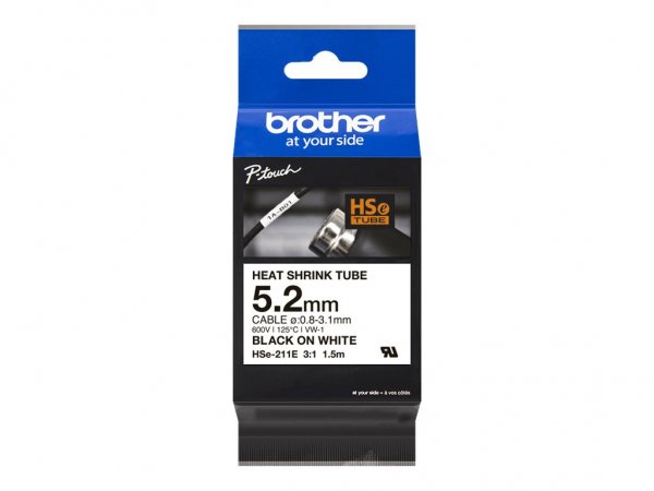 Brother HSE211E - Nero - Bianco - Brother - 5,2 mm - 1,5 m - 1 pz