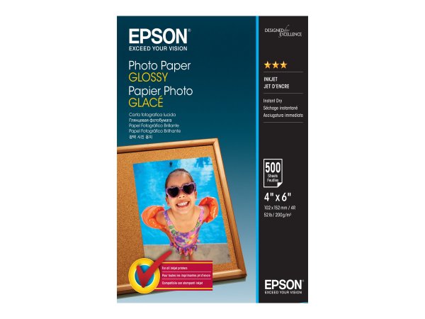 Epson Photo Paper Glossy - 10x15cm - 500 Fogli - Lucida - 200 g/m² - 500 fogli - - WorkForce WF-7610