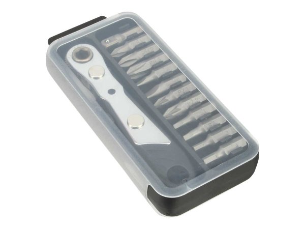 InLine Mini Cricchetto portatile con 12 inserti - custodia rigida inclusa