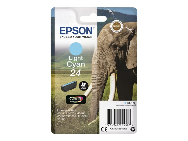 Epson Elephant Cartuccia Ciano-chiaro - Resa standard - Inchiostro a base di pigmento - 5,1 ml - 360