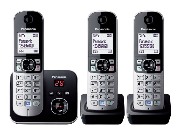 Panasonic KX-TG6823GB - Telefono DECT - 120 voci - Identificatore di chiamata - Nero - Argento