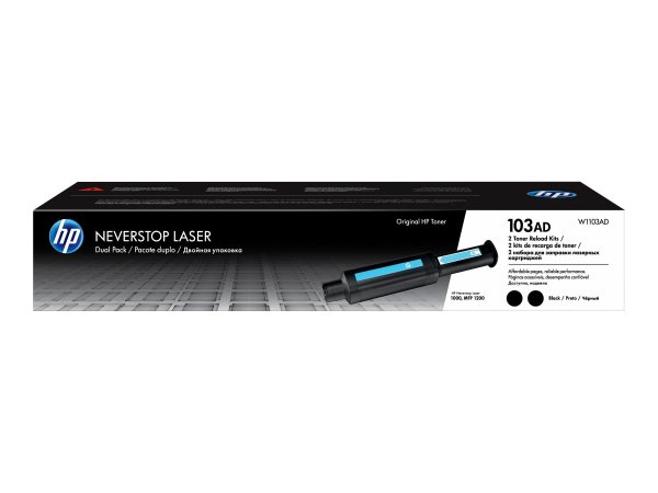 HP 103AD Dual Pack Black Original Neverstop Laser Toner Reload Kit - 2500 pagine - Nero - 2 pz