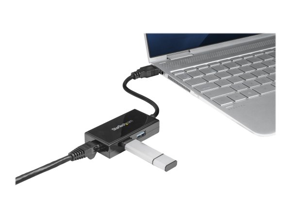 StarTech.com Adattatore USB 3.0 a Ethernet Gigabit con Hub USB a 2 porte incorporato - Cablato - USB