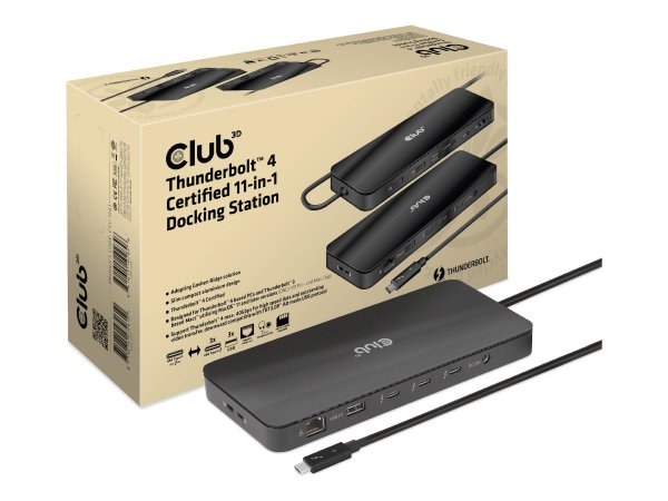 Club 3D CSV-1581 - Docking - Thunderbolt 4 - 140 W - 1000 Mbit/s - Nero - SD