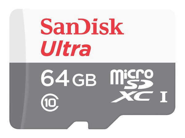 SanDisk Ultra microSD - 64 GB - MicroSDHC - Classe 10 - UHS-I - 100 MB/s - Grigio - Rosso