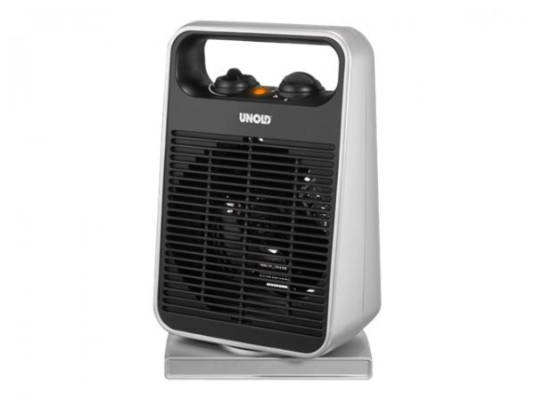 UNOLD 86116 - Riscaldatore ambiente elettrico con ventilatore - 75° - Pavimento - Nero - Argento - M