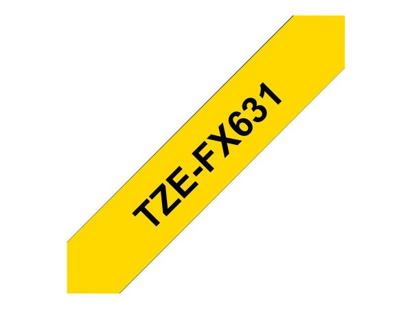 Brother TZe-FX631 - Black on yellow