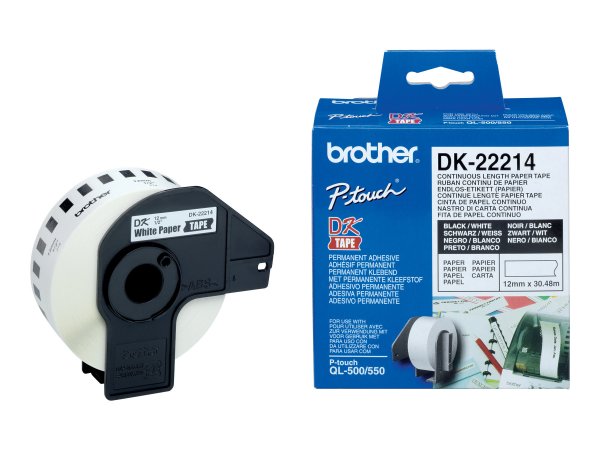 Brother DK-22214 - White - Roll (1.2 cm x 30.5 m) thermal paper