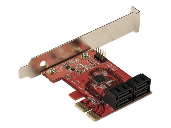 StarTech.com SATA PCIe Card, 4 Port PCIe SATA Expansion card, 6Gbps SATA Card with Low Profile Brack