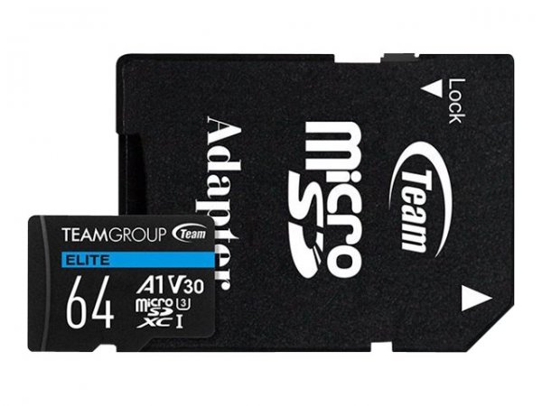 Team Group ELITE - 64 GB - MicroSD - Classe 3 - UHS-I - 90 MB/s - 45 MB/s