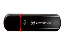 Transcend JetFlash 600 - 4 GB - USB tipo A - 2.0 - Cuffia - 10,3 g - Nero