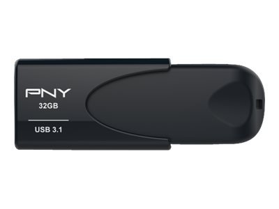 PNY Attache 4 - 32 GB - USB tipo A - 3.2 Gen 1 (3.1 Gen 1) - 80 MB/s - Senza coperchio - Nero