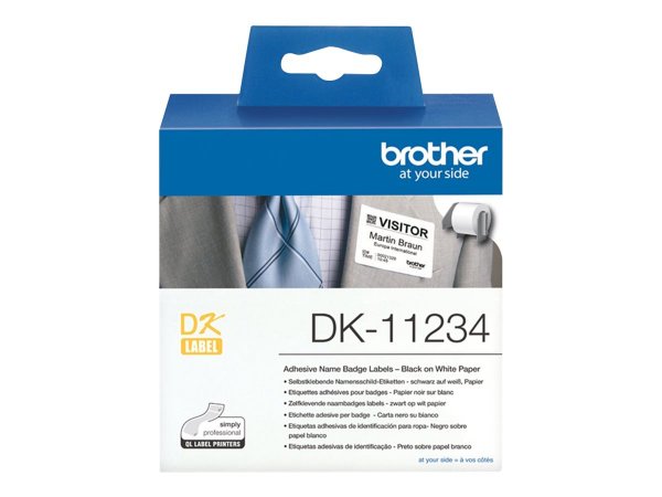 Brother DK-11234 - Bianco - Etichetta per stampante autoadesiva - Rimovibile - Rettangolo - Brother