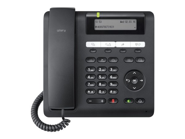 Unify OpenScape DeskPhone CP200T - IP Phone - Nero - Cornetta cablata - Scrivania/Parete - 192 x 48