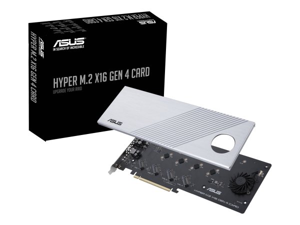 ASUS Hyper M.2 x16 Gen 4 - PCIe - M.2 - PCIe 4.0 - Argento - PC - Attivo