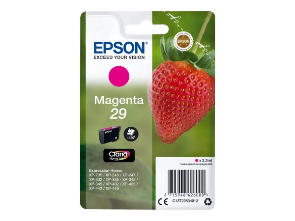 Epson Strawberry Cartuccia Fragole Magenta Inchiostri Claria Home 29 - Resa standard - Inchiostro a