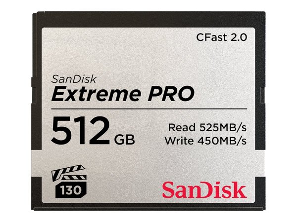 SanDisk Extreme Pro - 512 GB - CFast 2.0 - 525 MB/s - 450 MB/s - Nero - Grigio