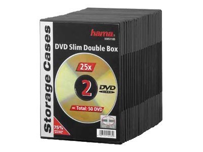 Hama DVD Slim Double-Box 25 - Black - 2 dischi - Nero