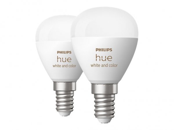 Signify Philips Hue White&Col. Amb. E14 Luster Tropf Doppelpack 470lm