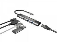 natec Fowler Go - USB 3.2 Gen 1 (3.1 Gen 1) Type-C - 100 W - 10,100,1000 Mbit/s - Acciaio inossidabi