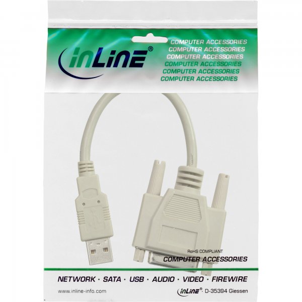 InLine Adattatore USB A maschio / Seriale Sub-D 15pin femmina - cavo 0,2m