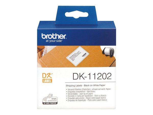 Brother Etichette di spedizione - Nero su bianco - 300 pz - DK - Bianco - Termica diretta - Brother