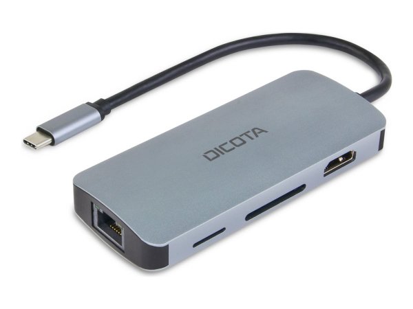 Dicota USB-C 8-in-1 Multi Hub 4K PD 100W silver