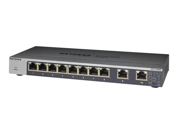 Netgear GS110MX - Non gestito - 10G Ethernet (100/1000/10000) - Montaggio rack