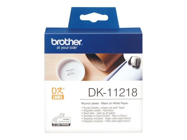 Brother DK-11218 Round Labels - Bianco - DK - Ø 24 mm - 1000 pz