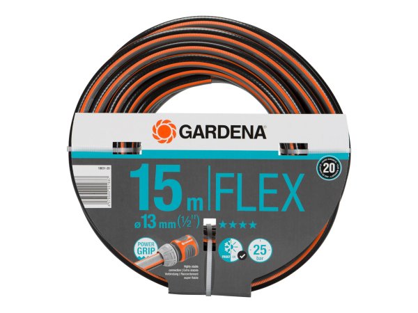 Gardena 18031 - 15 m - Nero - Arancione - Solo tubi di gomma - 25 bar