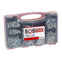 fischer SOSBOX Dübel S + FU + Schrauben - Schrauben- & Dübelsatz - Beton - Metall - Kunststoff - Gra