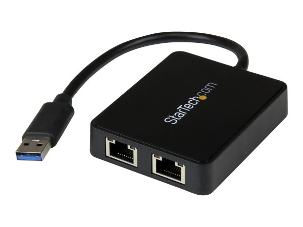 StarTech.com Adattatore USB 3.0 a doppia porta Ethernet Gigabit (RJ45) NIC con porta USB integrata -