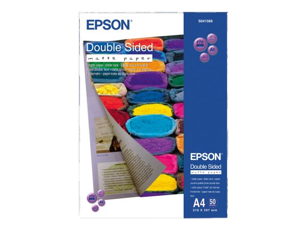 Epson Double-Sided Matte Paper - A4 - 50 Fogli - Opaco - 178 g/m² - A4 - Bianco - 50 fogli - Epson S