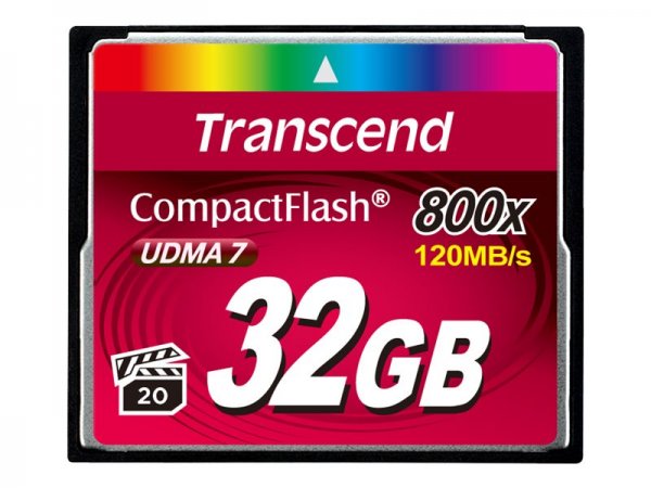 Transcend TS32GCF800 - 32 GB - CompactFlash - MLC - 120 MB/s - 60 MB/s - Nero