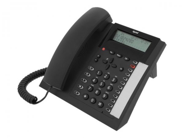 Tiptel 1020 - Telefono analogico - Cornetta cablata - Telefono con vivavoce - Nero