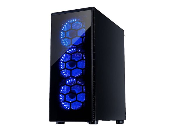 Inter-Tech CXC2 - Tower - PC - Nero - ATX - ITX - micro ATX - Vetro temperato - Blu