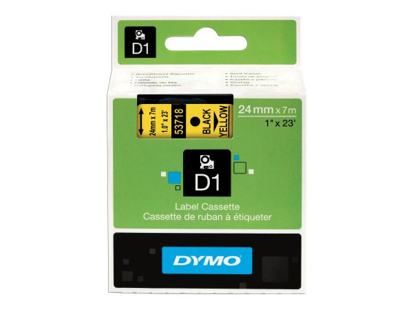 Dymo D1 Schriftband 24 mm x 7 m schwarz auf gelb 53718 - Etichette/etichette