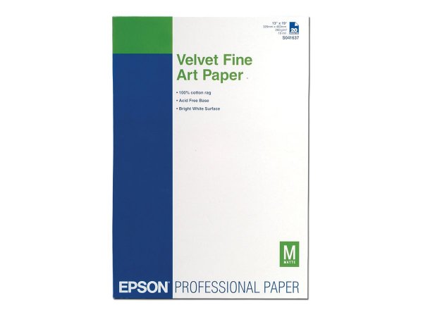 Epson Velvet Fine Art Paper - Stampa inkjet - A3+ (330x483 mm) - 20 fogli - 260 g/m² - 0,96% - 345 m