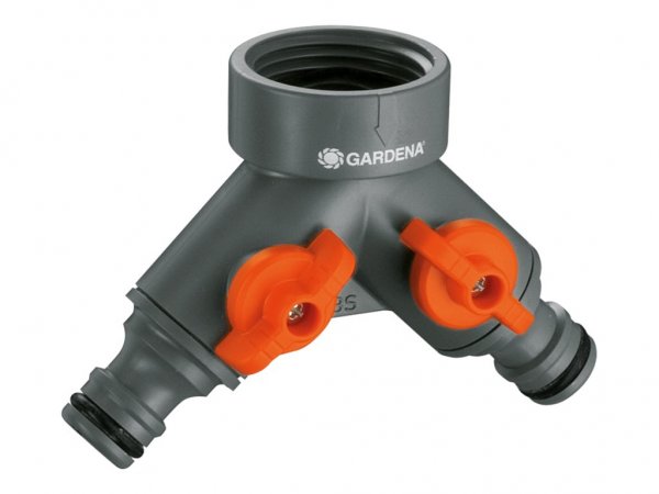 Gardena Twin-Tap Connector - Nero - Arancione