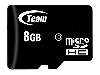 Team Group microSDHC 8GB - 8 GB - MicroSDHC - Classe 10 - 20 MB/s - 14 MB/s - Nero