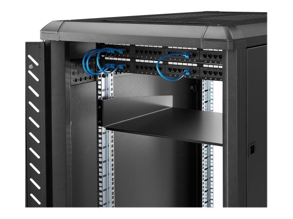 StarTech.com Ripiano universale standard per armadio server a rack di colore nero - Mensola per scaf