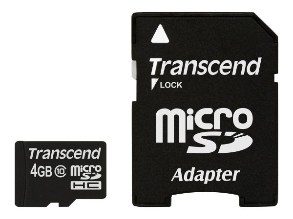 Transcend TS4GUSDHC10 - 4 GB - MicroSDHC - Classe 10 - NAND - 90 MB/s - Nero