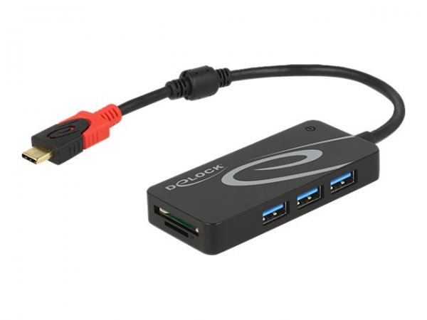 Delock HUB USB 3.0 USB Type-C > 3 Port extern - USB 3.2 Gen 1 (3.1 Gen 1) Type-C - USB 3.2 Gen 1 (3.