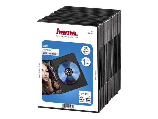 Hama DVD Slim Box 25 - Black - 1 dischi - Nero
